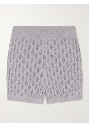 Dries Van Noten - Target Pointelle Merino Wool Shorts - Gray - x small,small,medium,large