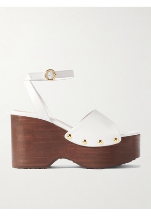 Gianvito Rossi - 110 Studded Leather Platform Sandals - White - IT36,IT37,IT38,IT39,IT40,IT41,IT42