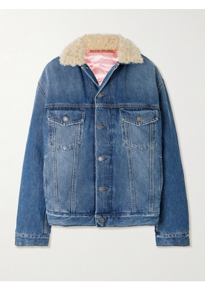 Acne Studios - Fleece-trimmed Padded Denim Jacket - Blue - x small,small,medium,large