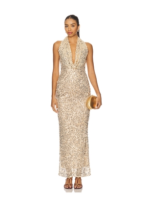 Nookie Suri Gown in Metallic Gold. Size XS. Also in S.