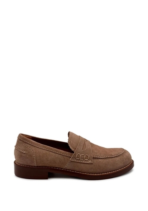 GUGLIELMO ROTTA stitched scalloped-edge loafers - Neutrals
