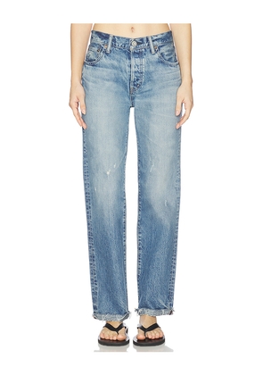Moussy Vintage Dorchester Straight Leg Jeans in Blue. Size 25. Also in 23, 24, 26, 27, 28, 29, 30, 31, 32.
