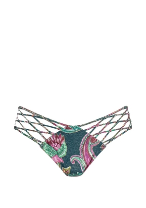 Del Maar Malaki braided colourful-pattern bikini bottoms - Blue