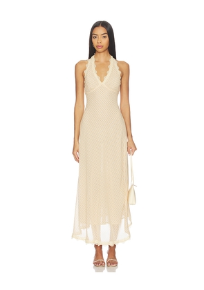 LIONESS Stars Align Midi Dress in Nude. Size S. Also in XXS, XS, M, L, XL, XXL.