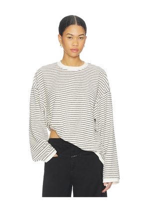 LIONESS Cheri Long Sleeve Top in Cream,Black. Size S. Also in XXS, XS, M, L, XL, XXL.