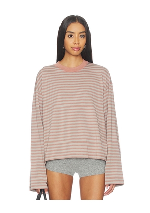 LIONESS Bloom Long Sleeve Top in Rose,Light Grey. Size S. Also in XXS, XS, M, L, XXL.