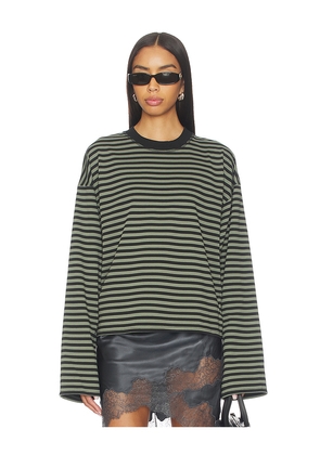 LIONESS Bloom Long Sleeve Top in Sage,Black. Size S. Also in XXS, XS, M, L, XL, XXL.