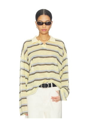 LIONESS Rebels Jersey Top in Yellow,Blue. Size S. Also in XXS, XS, M, L, XL, XXL.