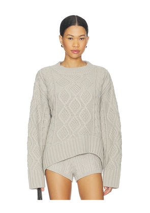 LIONESS Liaison Cable Knit Pullover in Grey. Size S. Also in XXS, XS, M, L.