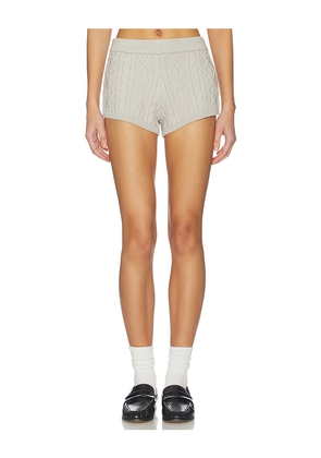 LIONESS Housewife Knit Short in Grey. Size S. Also in XXS, XS, M, L, XL.