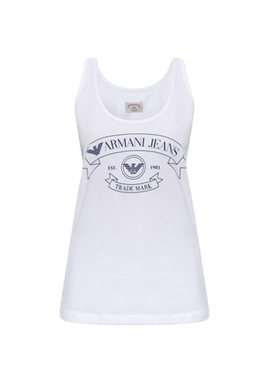 Emporio Armani logo-print tank top - White