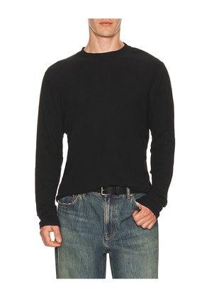 NN07 Clive Waffle Knit Tee 3323 in Black. Size S. Also in L, M, XL/1X, XXL/2X.