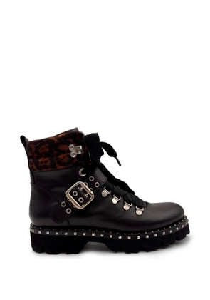 GUGLIELMO ROTTA lace-up studded boots - Black