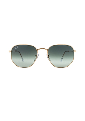 Ray-Ban Hexagonal Sunglasses in Metallic Gold.