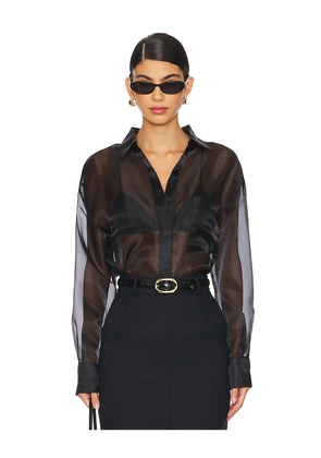 Rue Sophie Amber Organza Shirt in Black. Size S. Also in M.