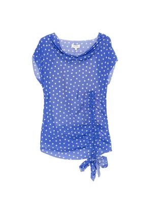 PSOPHIA polka-dot gathered-detail blouse set - Blue
