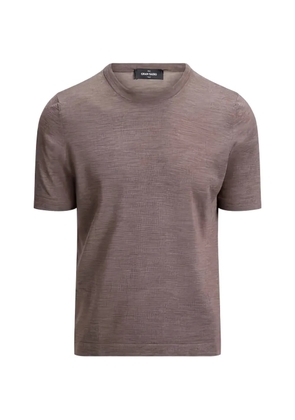 Gran Sasso short-sleeve wool T-shirt - Brown