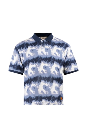 Maison hideout pattern short-sleeve polo shirt - Blue