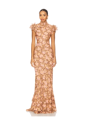 SAU LEE Gemma Dress in Brown. Size 2. Also in 4, 12.