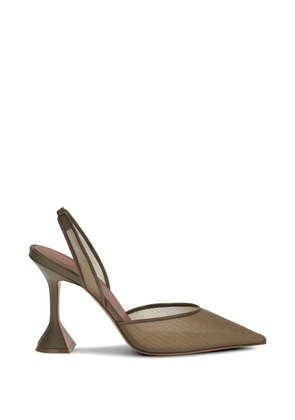 Amina Muaddi mesh holli slingback sandals - Green