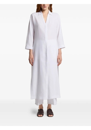 Peserico V-neck shirt-style maxi dress - White