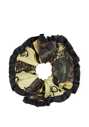 GANNI printed scrunchie - Yellow