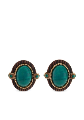 Roberto Cavalli enamel round earrings - Green