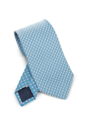 Ferragamo snail-print tie - Blue