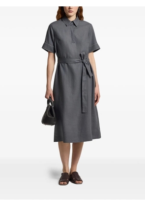 Peserico polo-collar belted midi dress - Blue