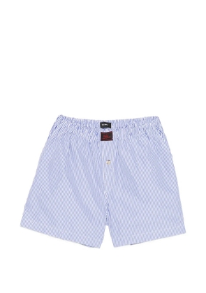 Willy Chavarria striped-pattern shorts - Blue