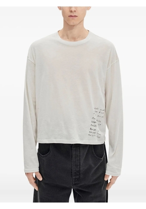 Ann Demeulemeester Bike printed long-sleeve T-shirt - Neutrals