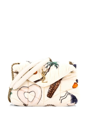 Saint Laurent Pre-Owned Loulou Puffer Quilted Printed Terry Cloth Small shoulder bag - Multicolour