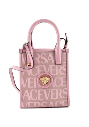 Versace Pre-Owned La Medusa All Over Logo Canvas Mini tote bag - Pink