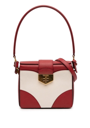 Prada Pre-Owned 2013-2026 Bicolor Saffiano Turnlock satchel - Red