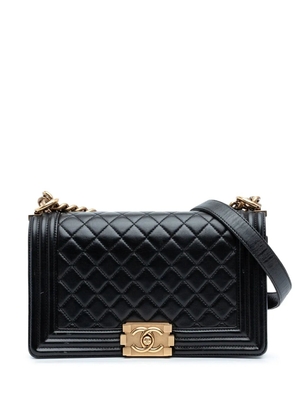 CHANEL Pre-Owned 2014 Old Medium Quilted Lambskin Boy Flap crossbody bag - Black