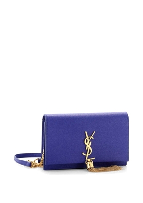 Saint Laurent Pre-Owned Classic Monogram Tassel Grainy Leather Small crossbody bag - Blue