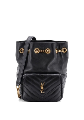 Saint Laurent Pre-Owned Joe Matelasse Chevron Leather Mini bucket bag - Black