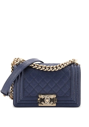 CHANEL Pre-Owned Boy Flap Bag Quilted Caviar Small crossbody bag - Blue