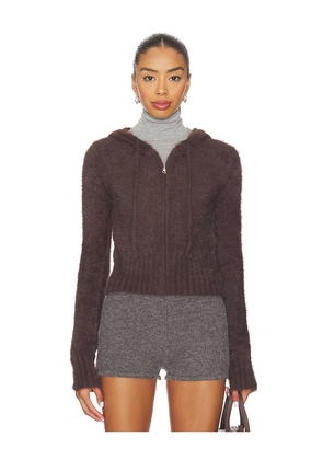 superdown Amelia Zip Up in Chocolate. Size S. Also in XS, M.