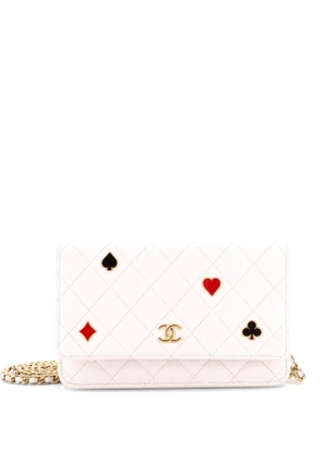 CHANEL Pre-Owned Coco Casino Wallet on Chain Quilted Caviar shoulder bag - White