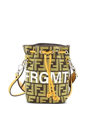 Fendi Pre-Owned x Fendi Fragment Mon Tresor Zucca Canvas Mini bucket bag - Yellow