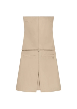 Courrèges belted strapless playsuit - Neutrals