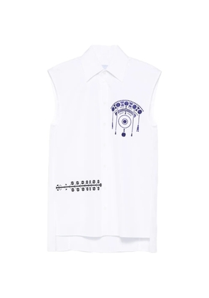 Seafarer printed sleeveless top - White