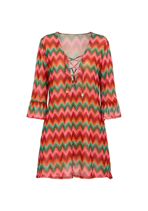 BANANA MOON Acelo Nalikatul chevron-pattern beach tunic - Orange