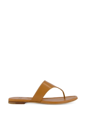 Francesco Russo leather flat sandals - Brown