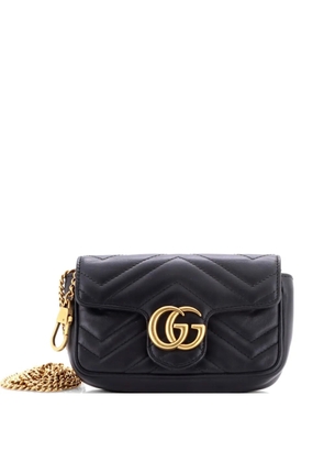 Gucci Pre-Owned GG Marmont Flap Bag Matelasse Leather Super Mini crossbody bag - Black