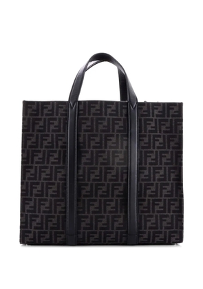 Fendi Pre-Owned Convertible Open Zucca Jacquard Fabric and Leather Large tote bag - Black