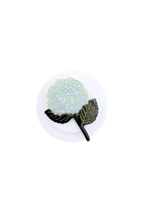 Solar Eclipse Hand-Painted Hydrangea Grip Charm in Baby Blue.