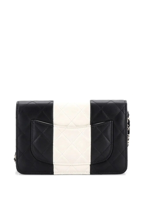 CHANEL Pre-Owned Bicolor Two Tone Wallet on Chain Quilted Lambskin crossbody bag - White