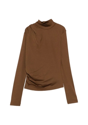 Max Mara draped roll-neck top - Brown